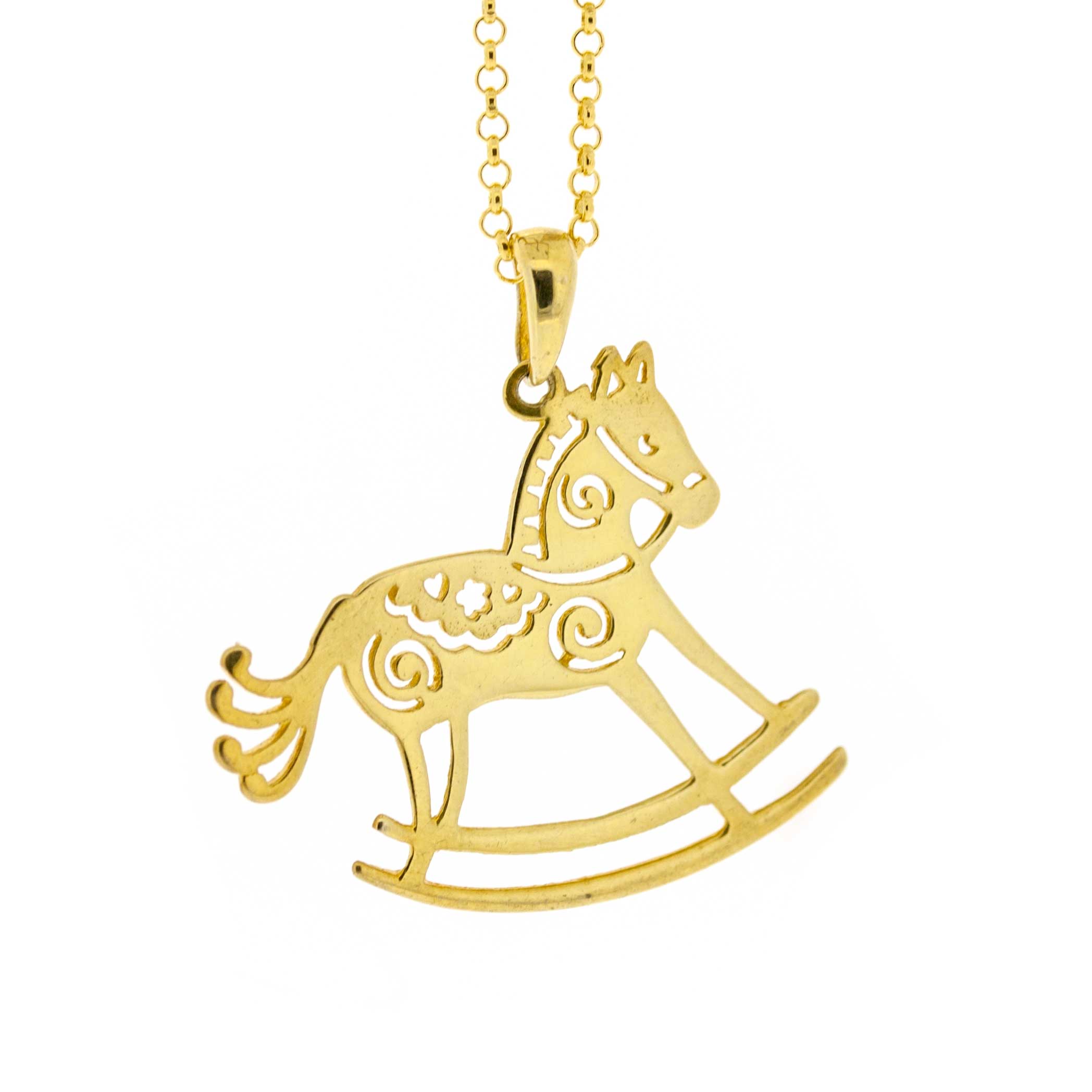 Silver Creation Rocking Horse Pendant