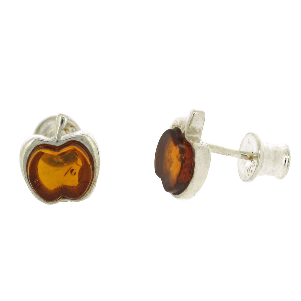 Amber Art Apple Studs