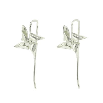 Silver Creation Beach Windmill Earrings