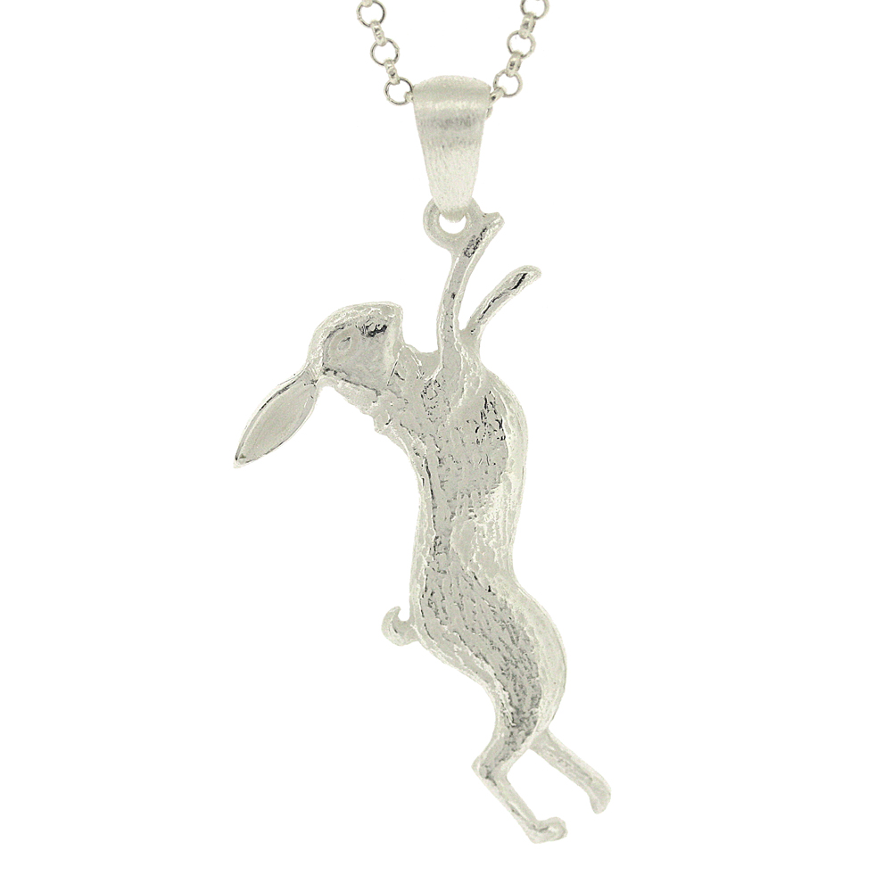 Silver Creation Boxing Hare Pendant 
