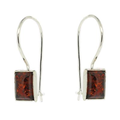 Classic Amber Rectangle Earrings