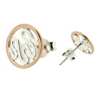 Silver Creation Round Swirl Studs