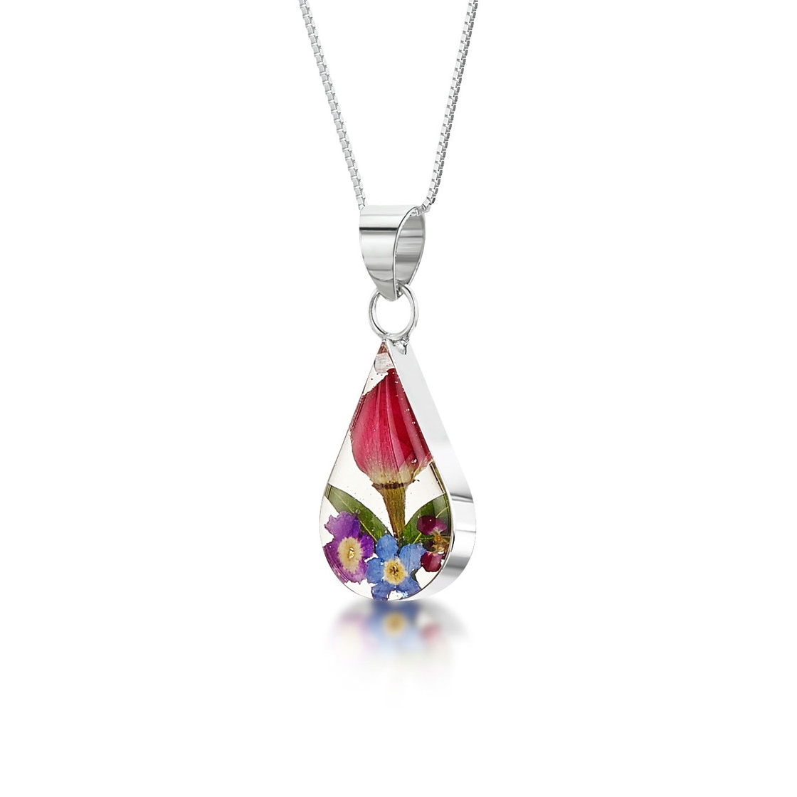 Shrieking Violet Mixed Flower Tear Pendant