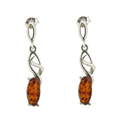 Classic Amber "Nouveau" Earrings