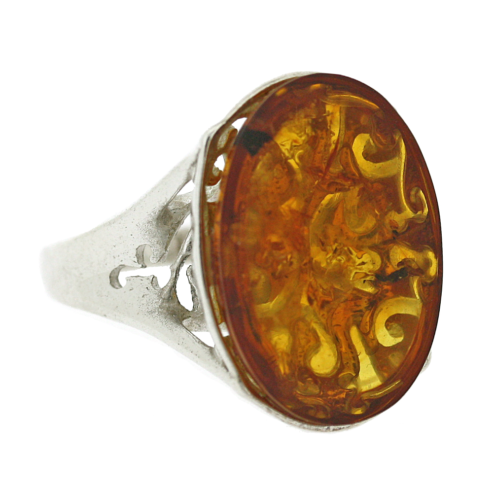 Classic Amber Cobra Ring