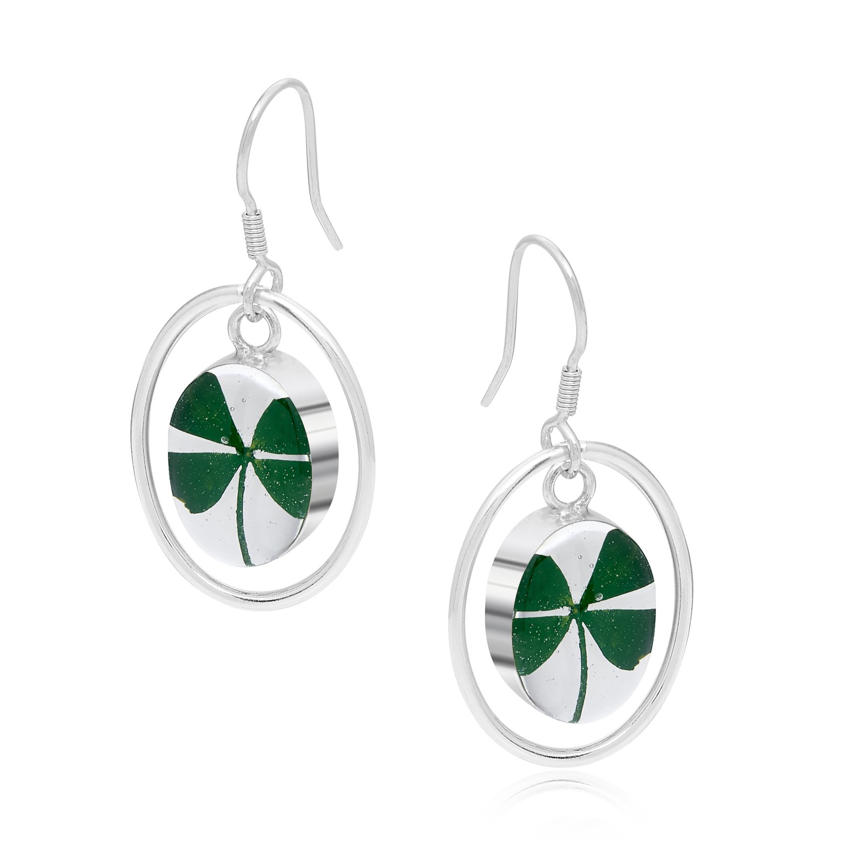 Shrieking Violet Four Leaf Clover Earrings