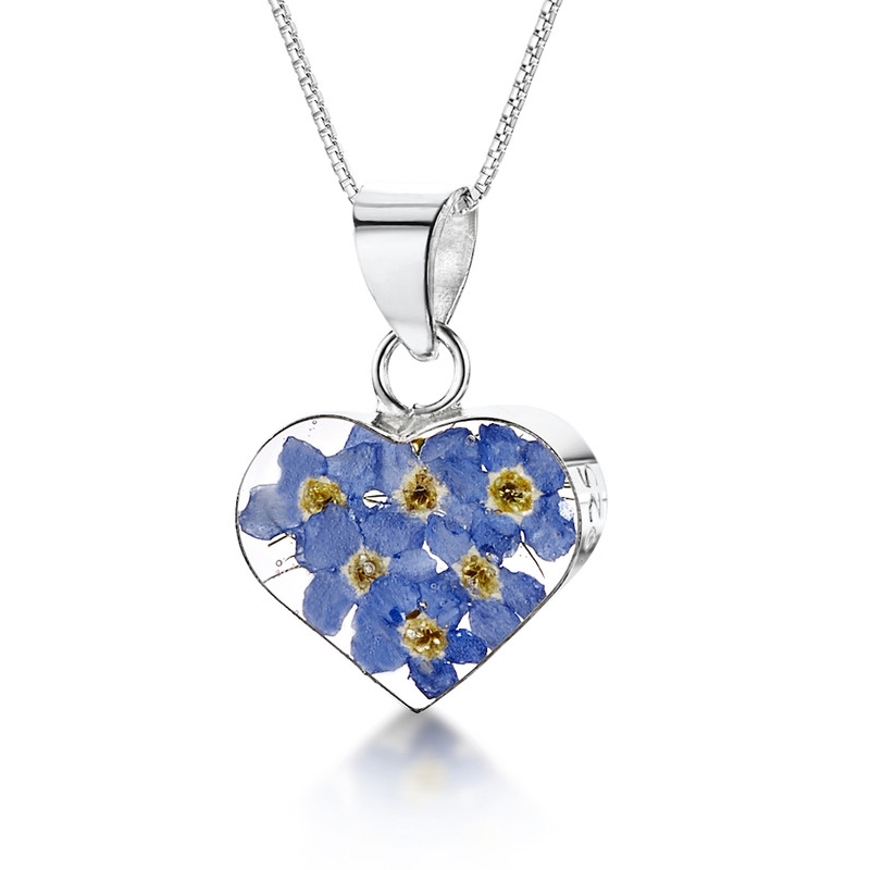 Shrieking Violet Forget me not Heart Pendant