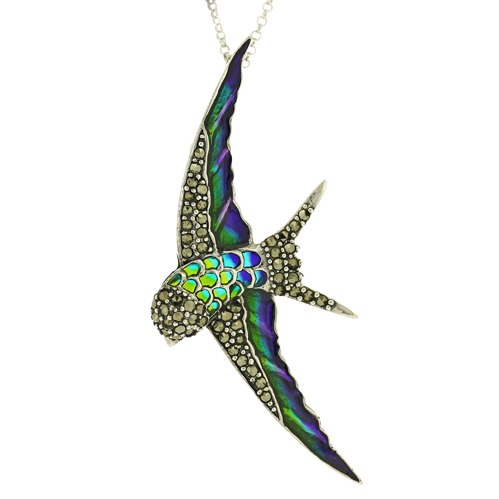 Enamels Swallow Pendant