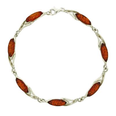 Classic Amber "Bleeding Heart" Cognac Bracelet 