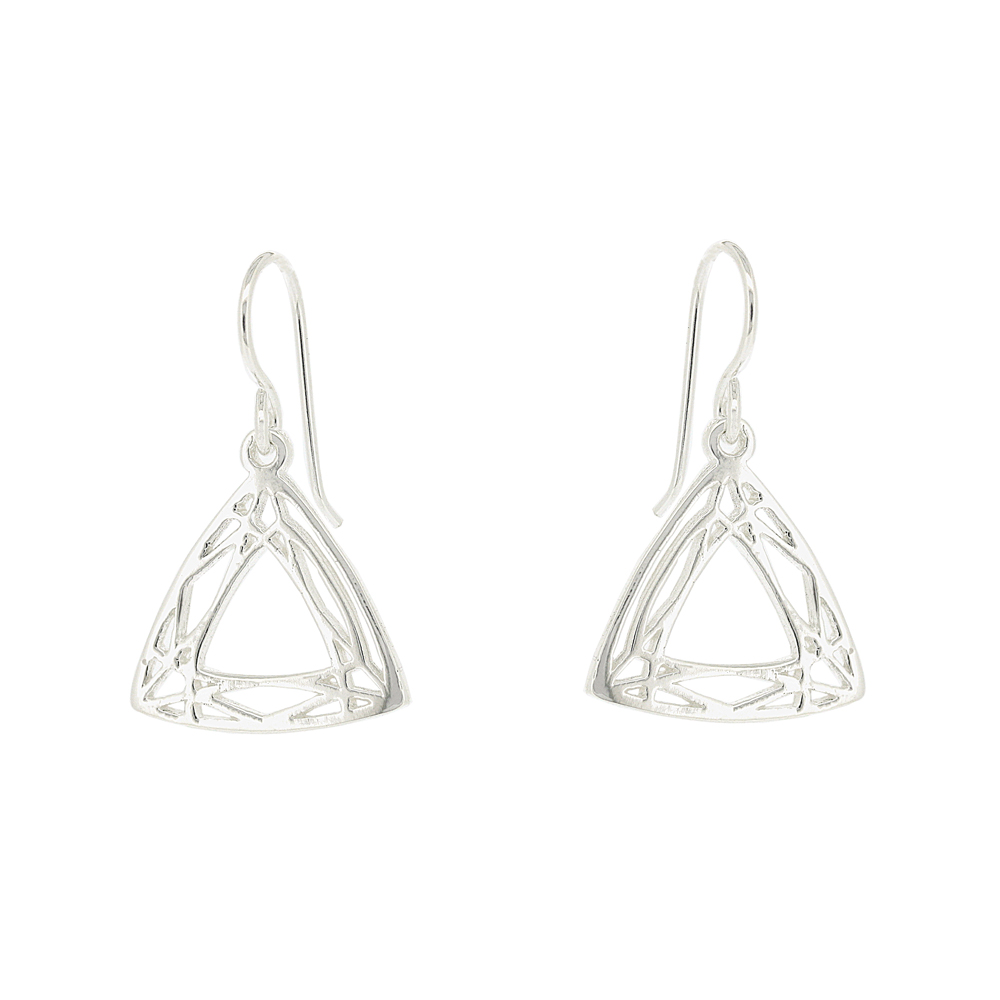 Geo Diamonds Trillion Cut Drop Earrings