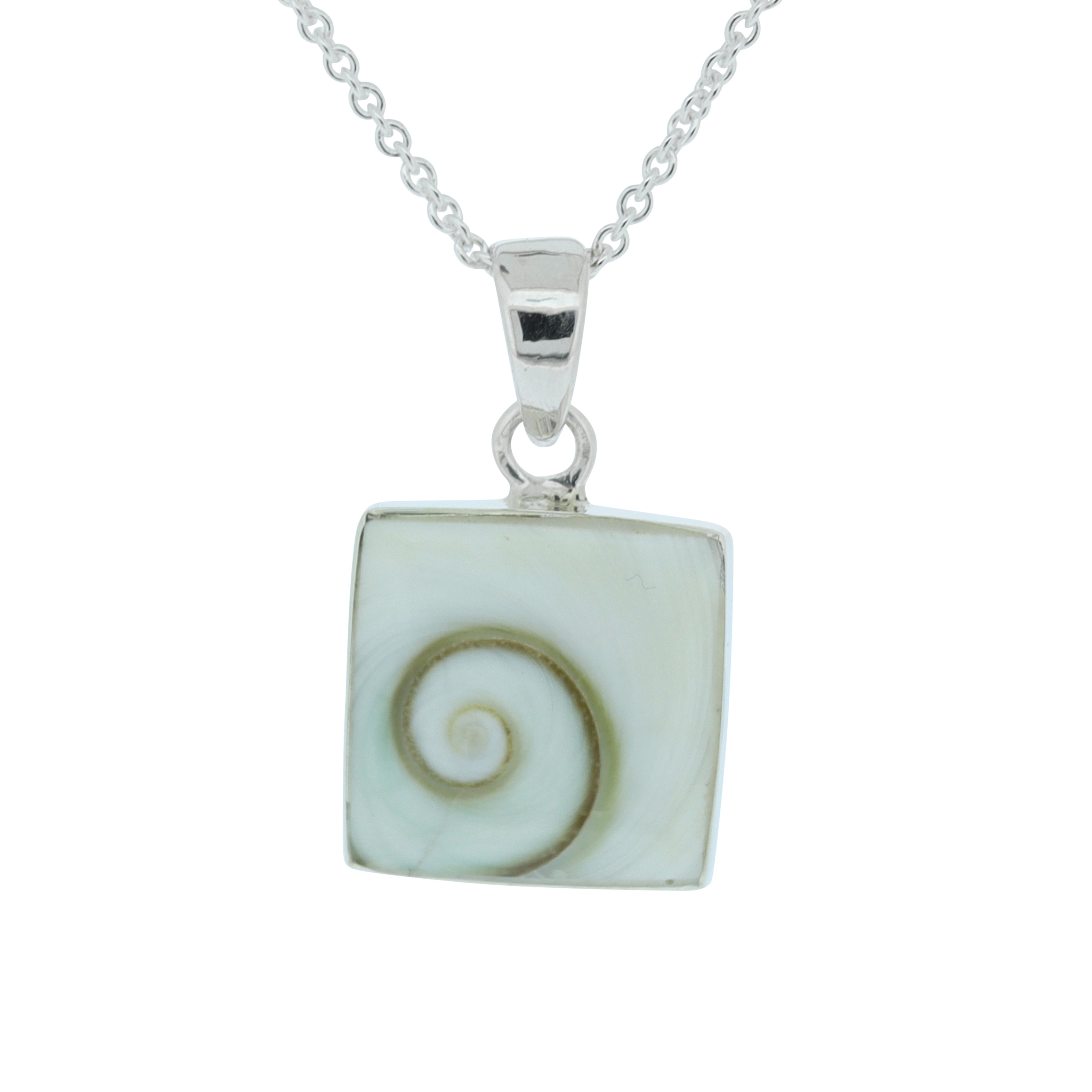 Bemine Square Shivas Eye Shell Pendant