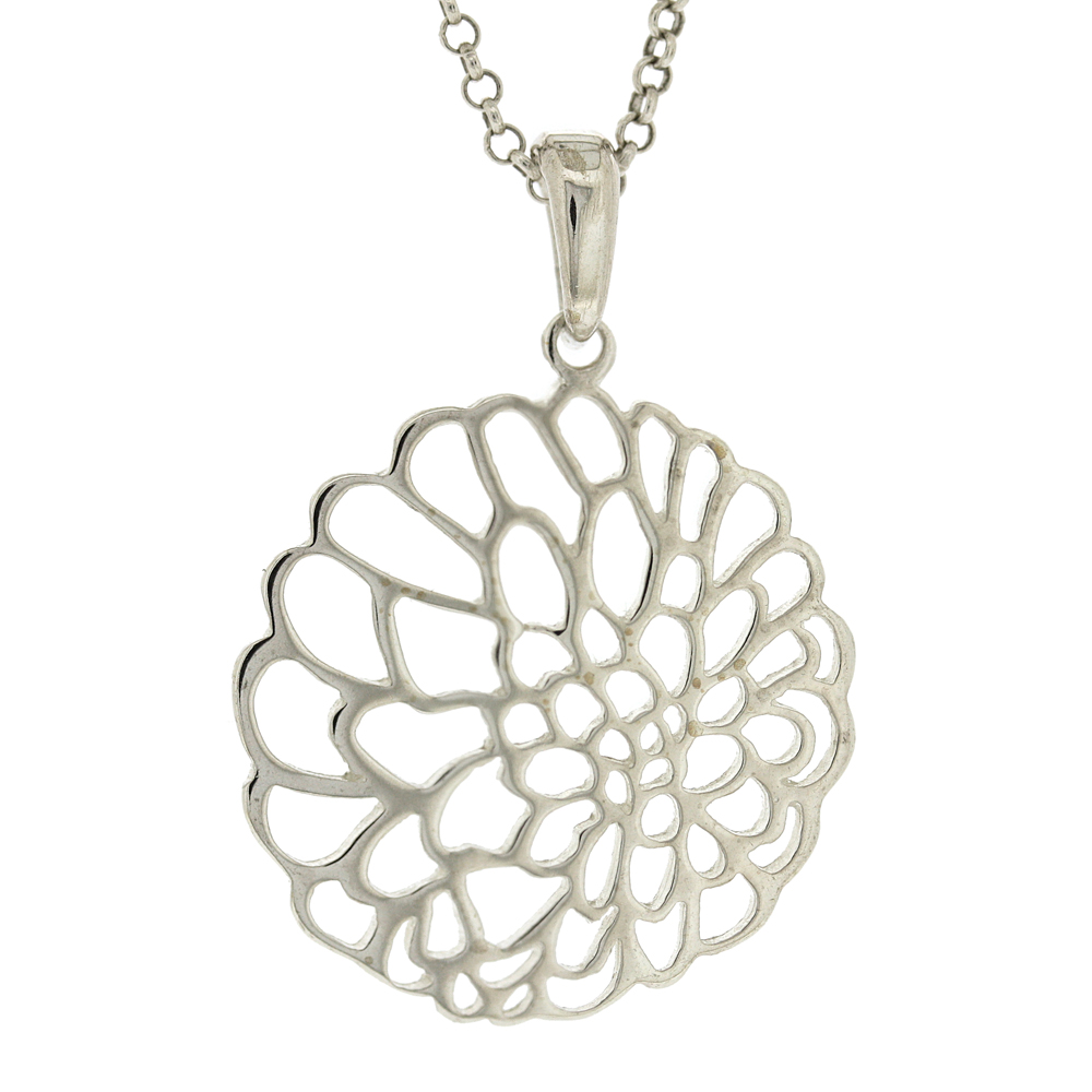 Simply Silver Chrysanthemum Pendant