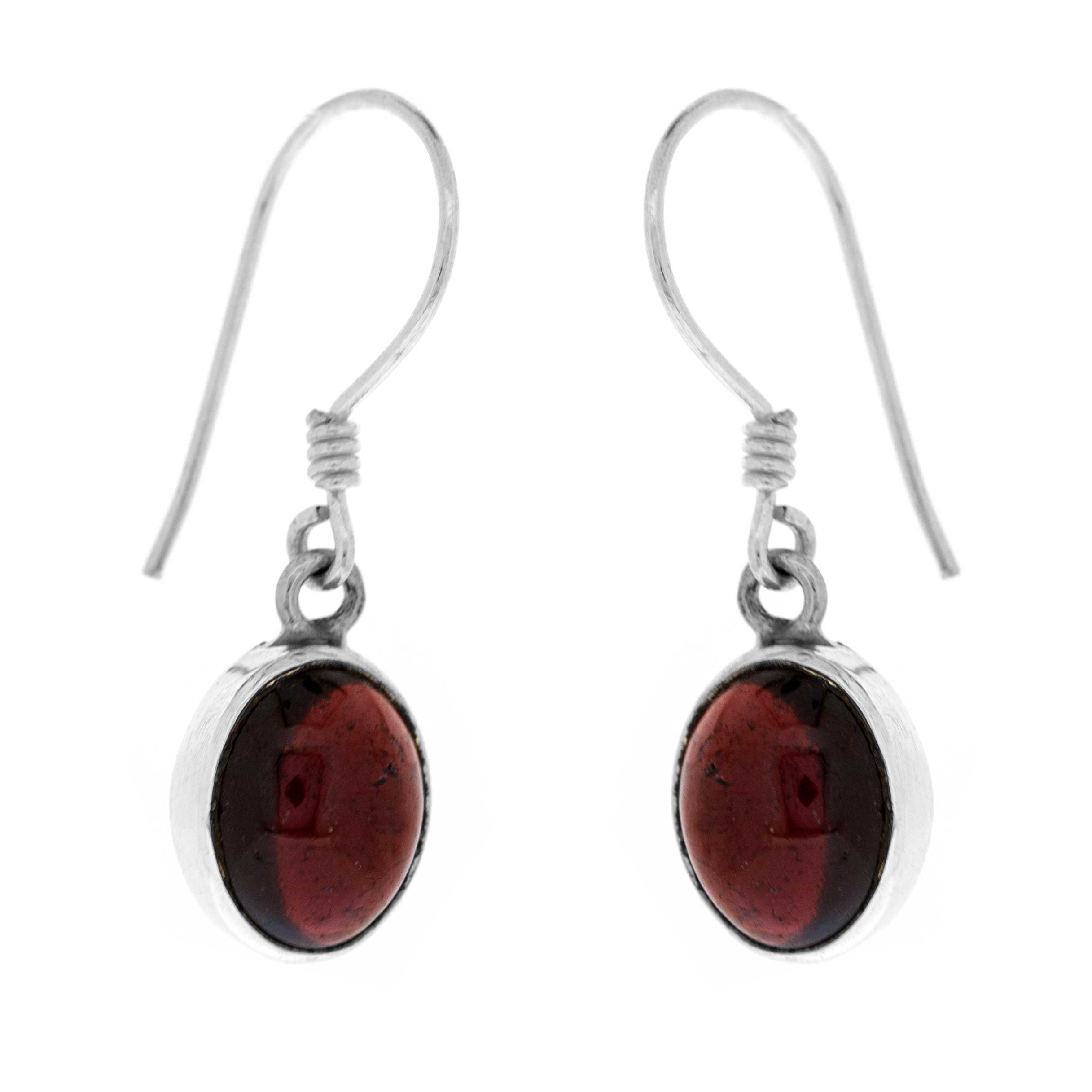 Single Stone Oval Drop Earrings