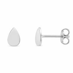 Simply Silver Flat Teardrop Studs