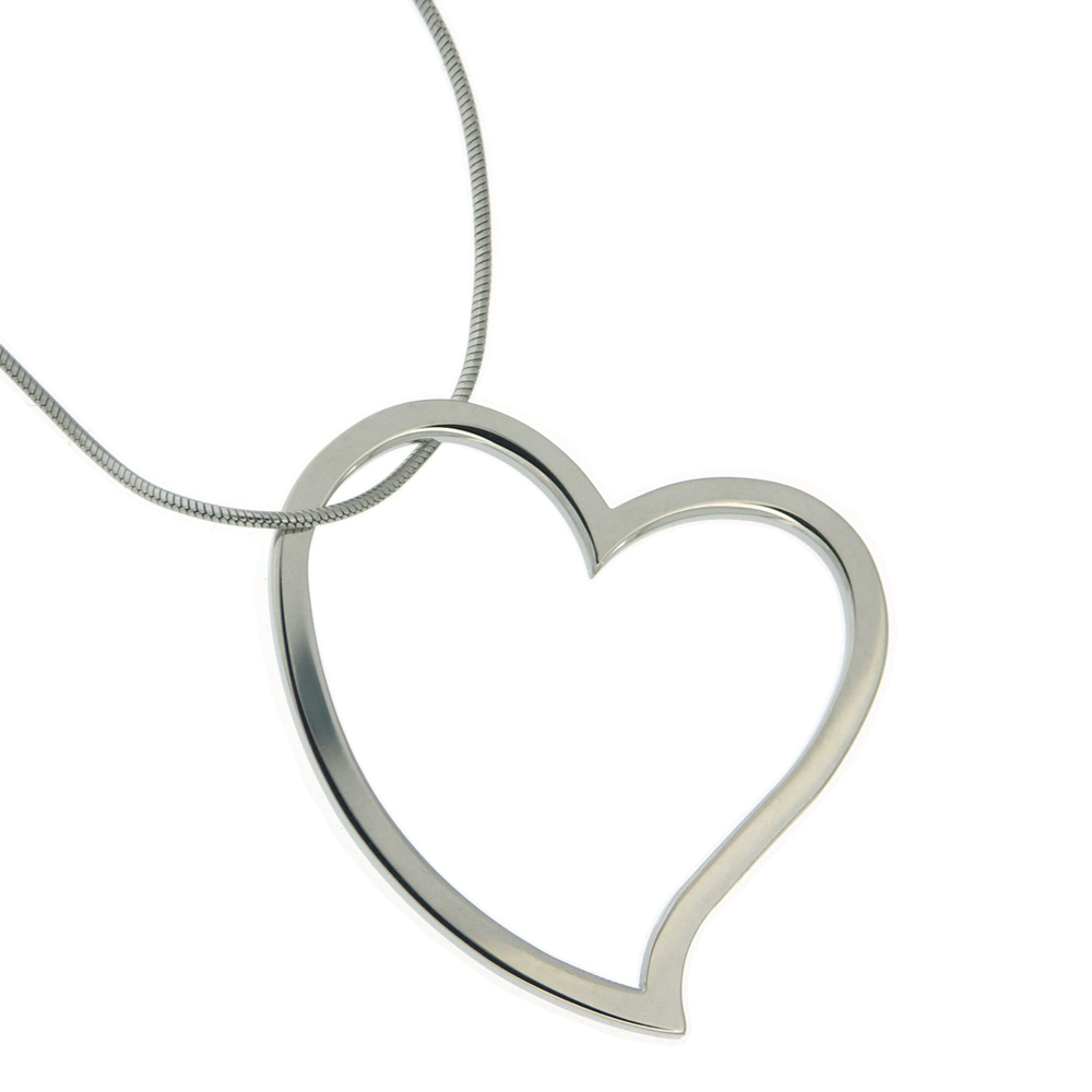 Nova Steel Large Cut Out Heart Pendant