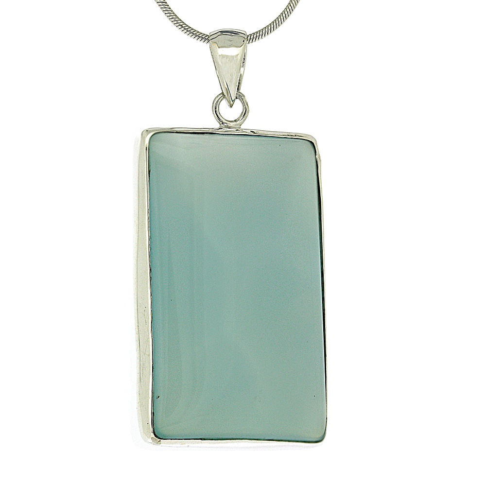 Bespoke Chalcedony Rectangle Pendant