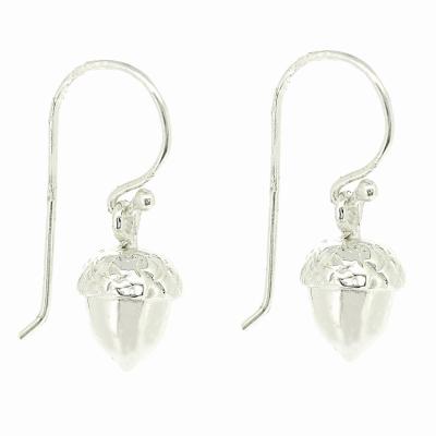 Silver Creation Oak Tree Acorn Drop Earrings 