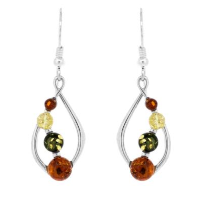 Classic Amber Mixed Melon Ball Earrings