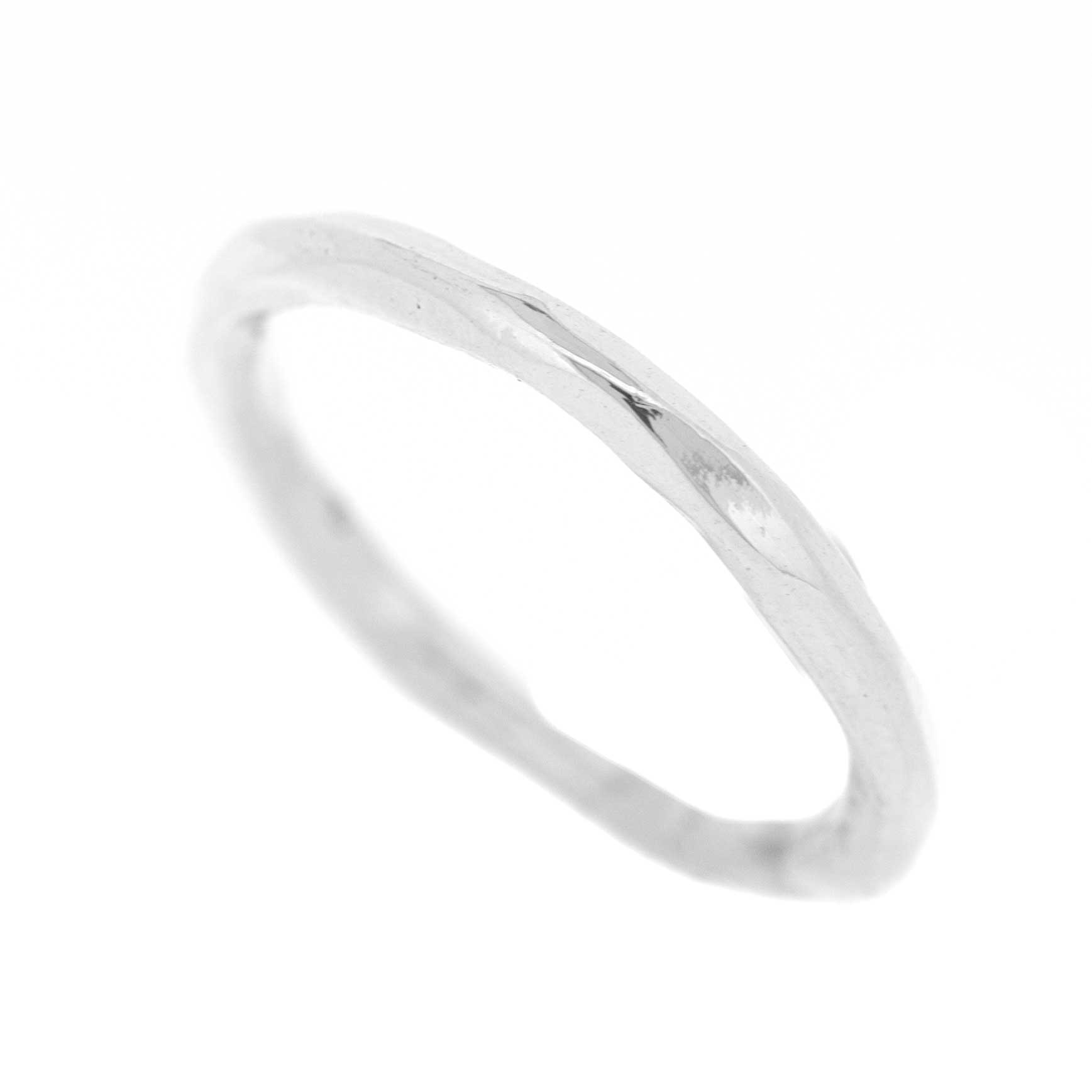 Simply Silver Hammered Band Ring Adjustable