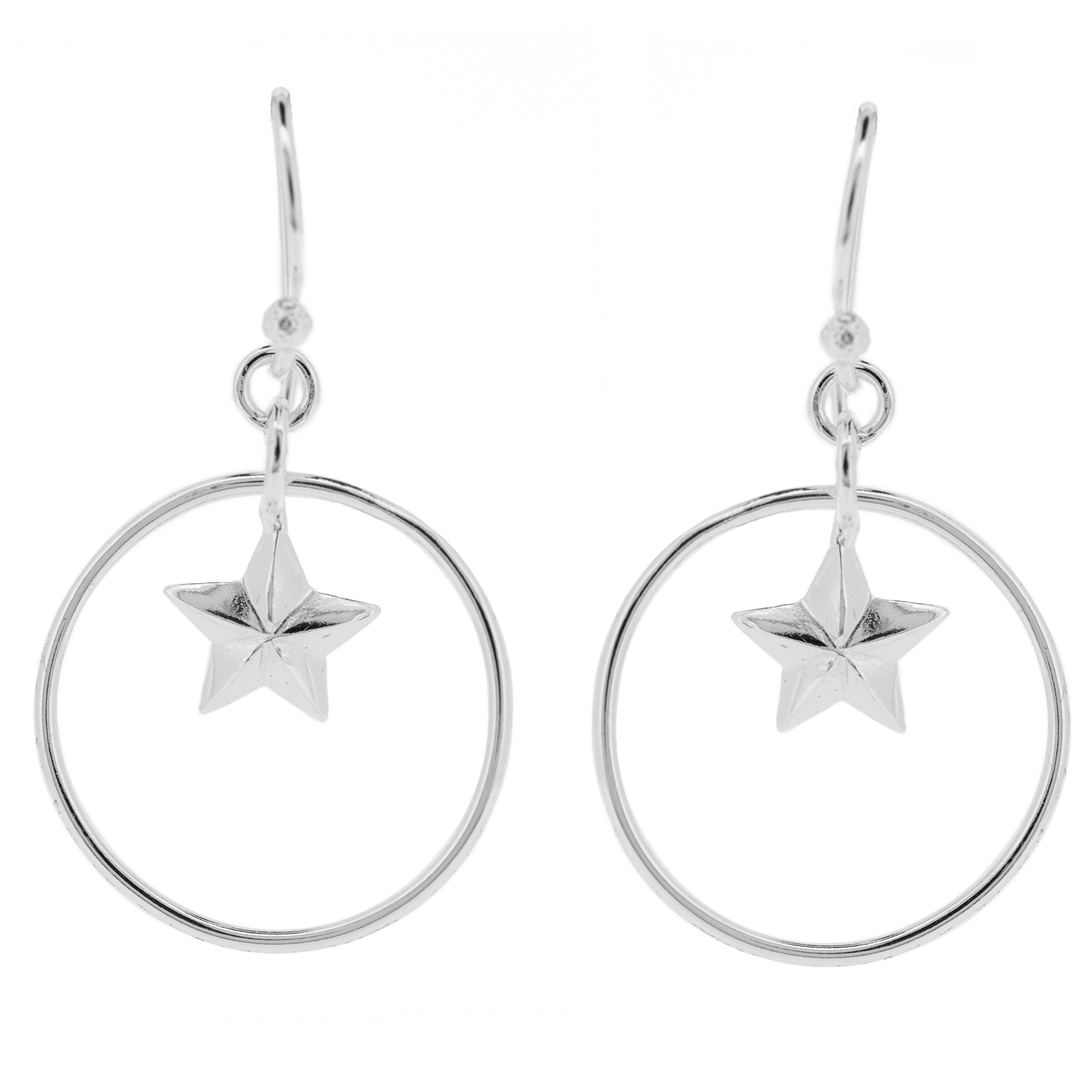 Silver Creation  Star Earrings