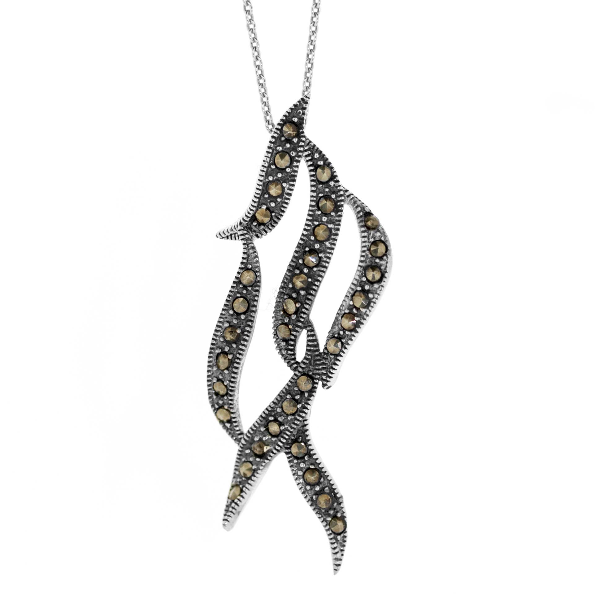 Nova Marcasite Ribbon Pendant 