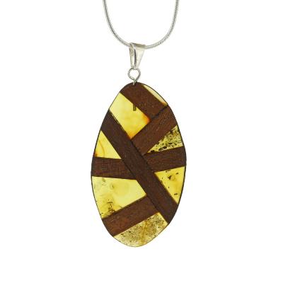 Bespoke Amber and Wood Pendant