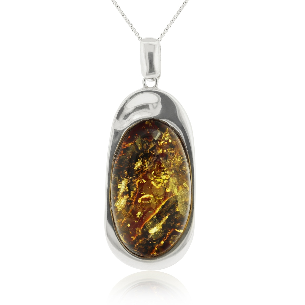 Bespoke Green Amber Pendant 