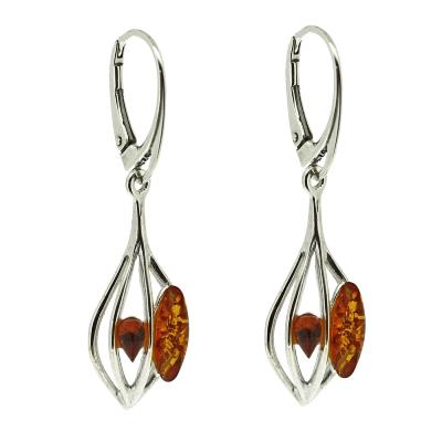 Classic Amber "Vase" Cognac Amber Earrings