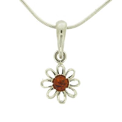 Classic Amber Cute Flower Pendant