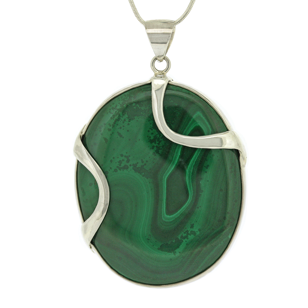 Bespoke Malachite 'Retro' Pendant 