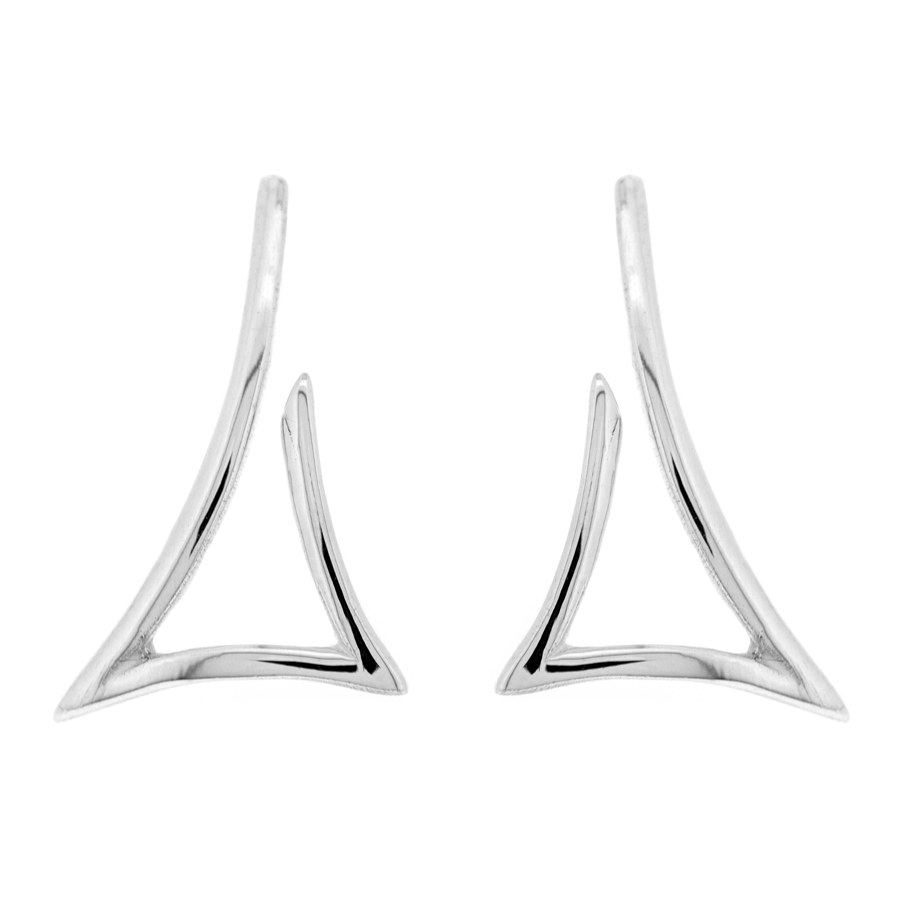 Simply Silver Abstract Triangle Stud Earrings