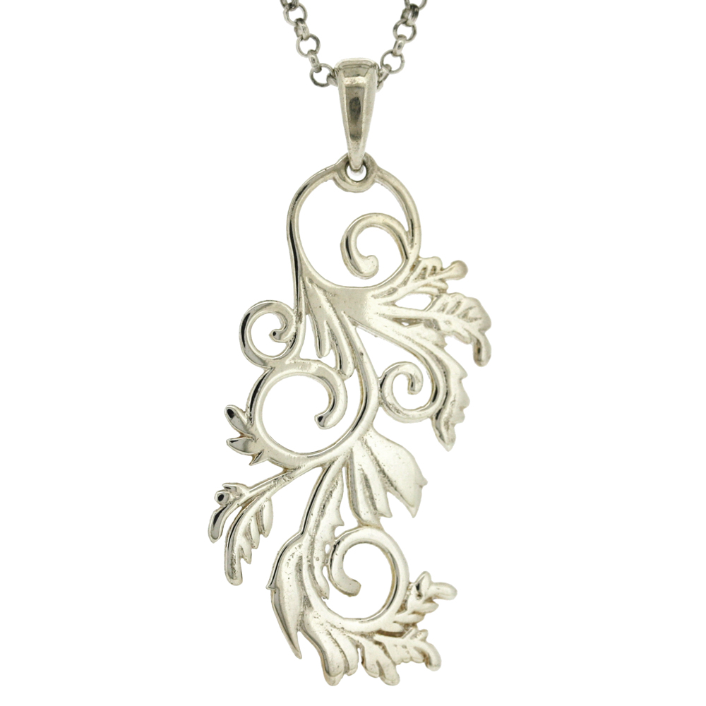 Simply Silver Vine Leaves Pendant