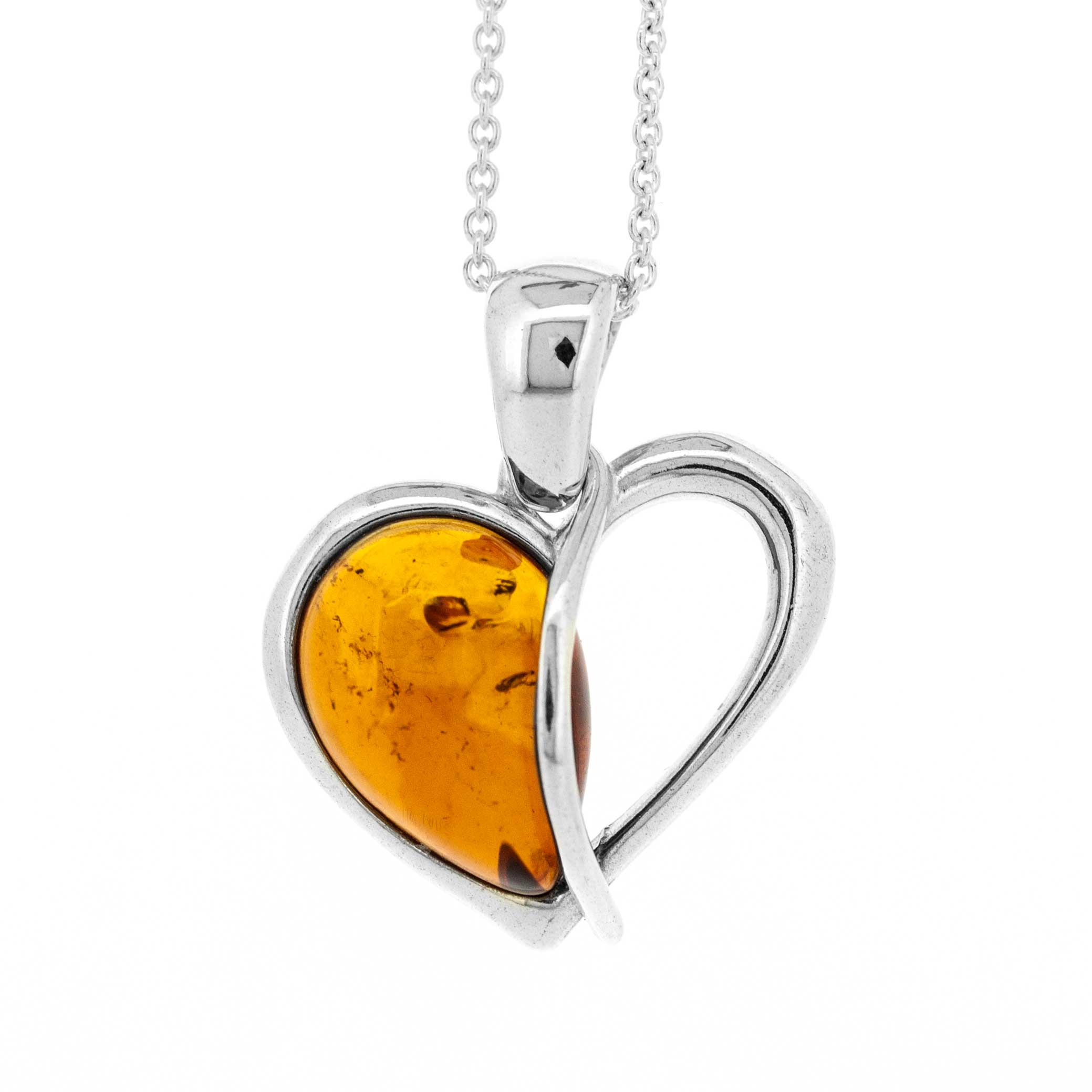 Classic Amber Heart Pendant