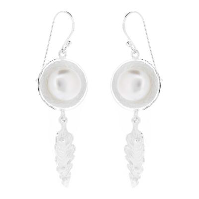 Silver Creation Navajo Pearl Earrings 