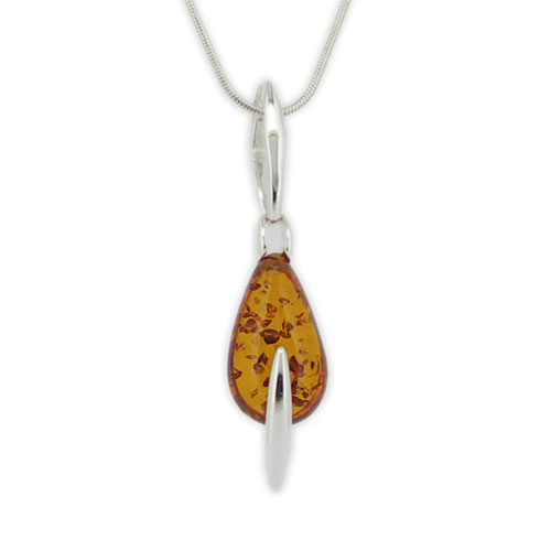 Amber Art Slice Cognac Pendant